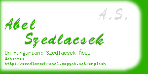 abel szedlacsek business card